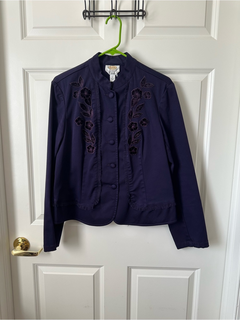 Talbots Women's Purple Floral Stretch Jacket Blazer Size 12